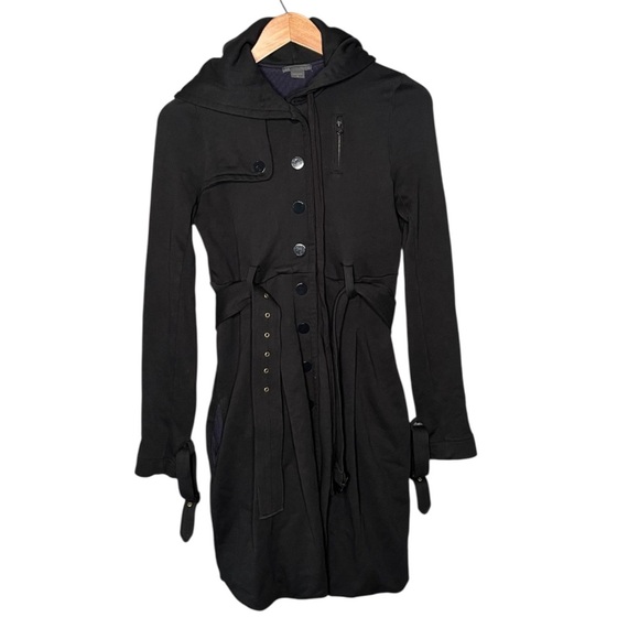 Armani Exchange Knit Trench With Hood and Belt - Picture 2 of 9